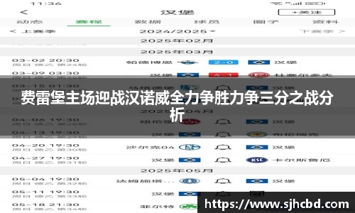 费雷堡主场迎战汉诺威全力争胜力争三分之战分析